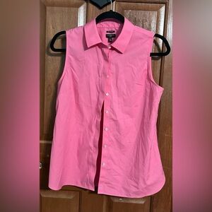 Talbots‎ Collared Pink Sleeveless Button-Up Top Womens Size 8 Petite
